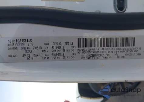 2015 Jeep Compass Altitude Edition from USA, damaged, VIN 1C4NJDBB6FD324791